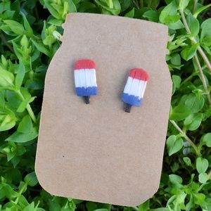 Popsicle Clay Earrings Patriotic "The Liberty*